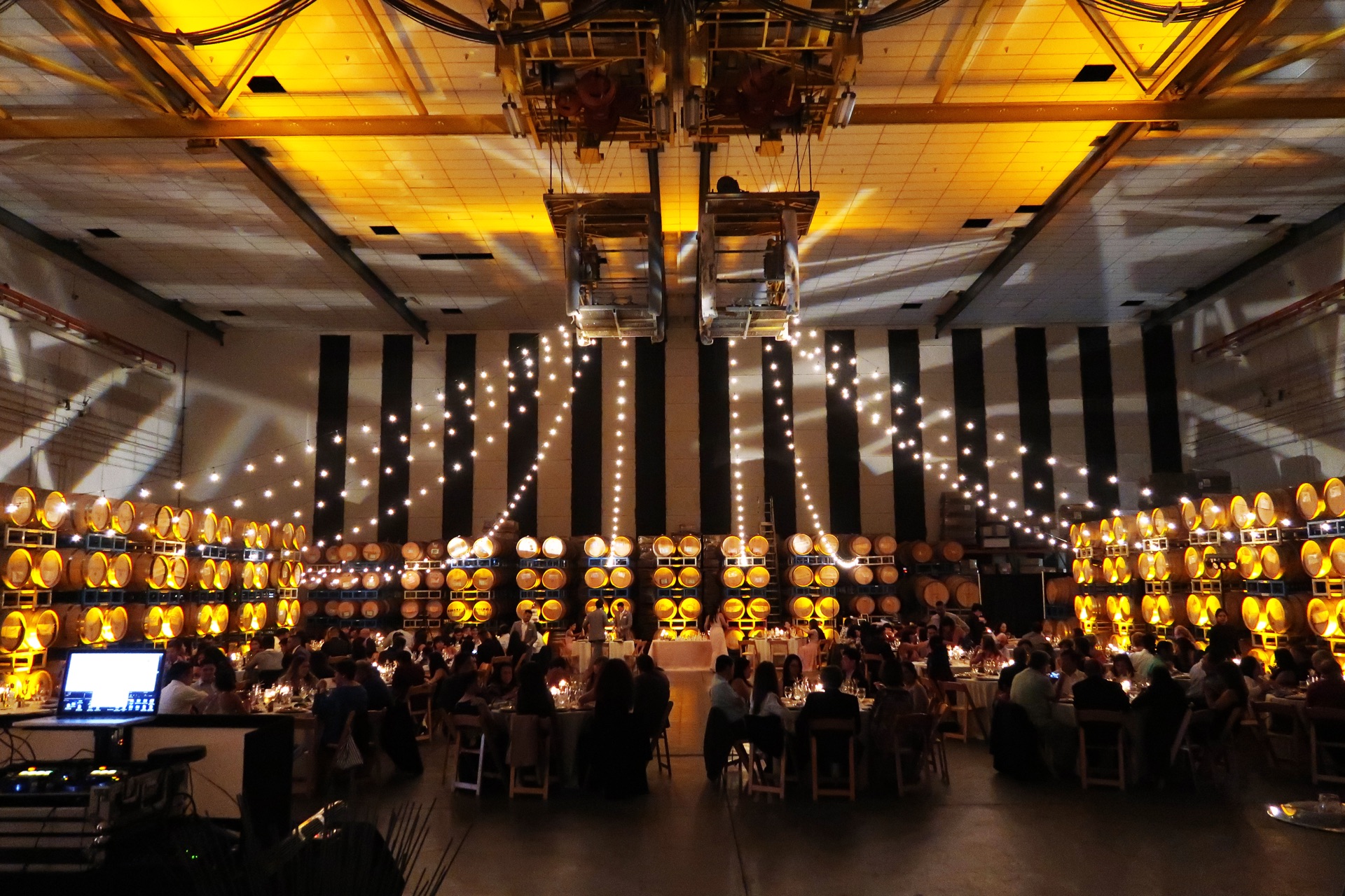 Uplighting transforming venue ambiance